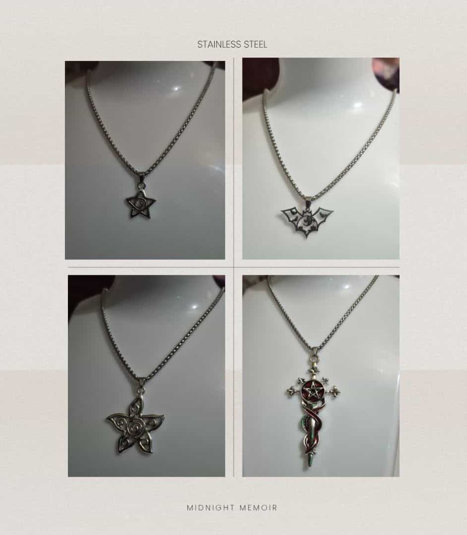 Midnight Memoir Stainless Steel Pendant Necklace