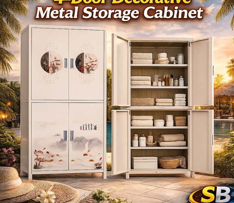 4-Door Decorative Metal Storage Cabinet