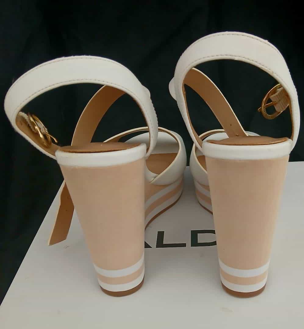 Aldo White Wedge Sandals