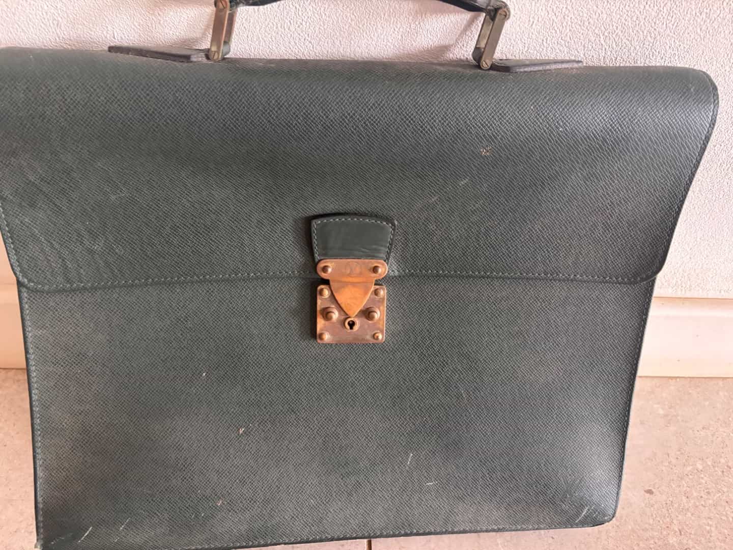 Louis Vuitton Green Leather Briefcase