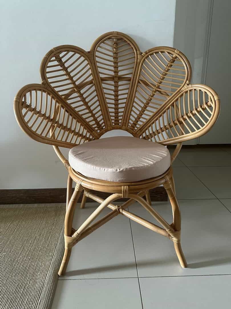 Rattan Flower Chair with Cushion