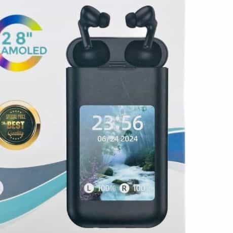 Telzeal DS86 Smart Touch Wireless Earbuds with LCD Screen