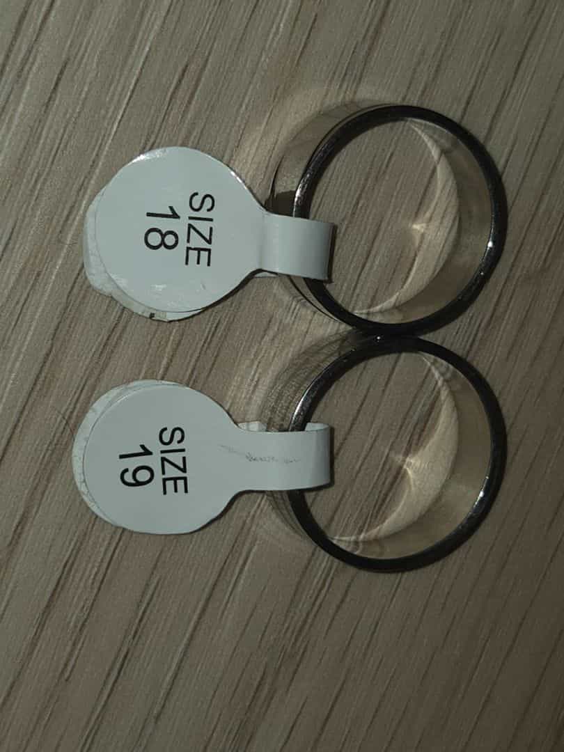 Set of 2 Stainless Steel Rings Sizes 18 and 19