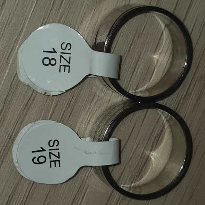 Set of 2 Stainless Steel Rings Sizes 18 and 19