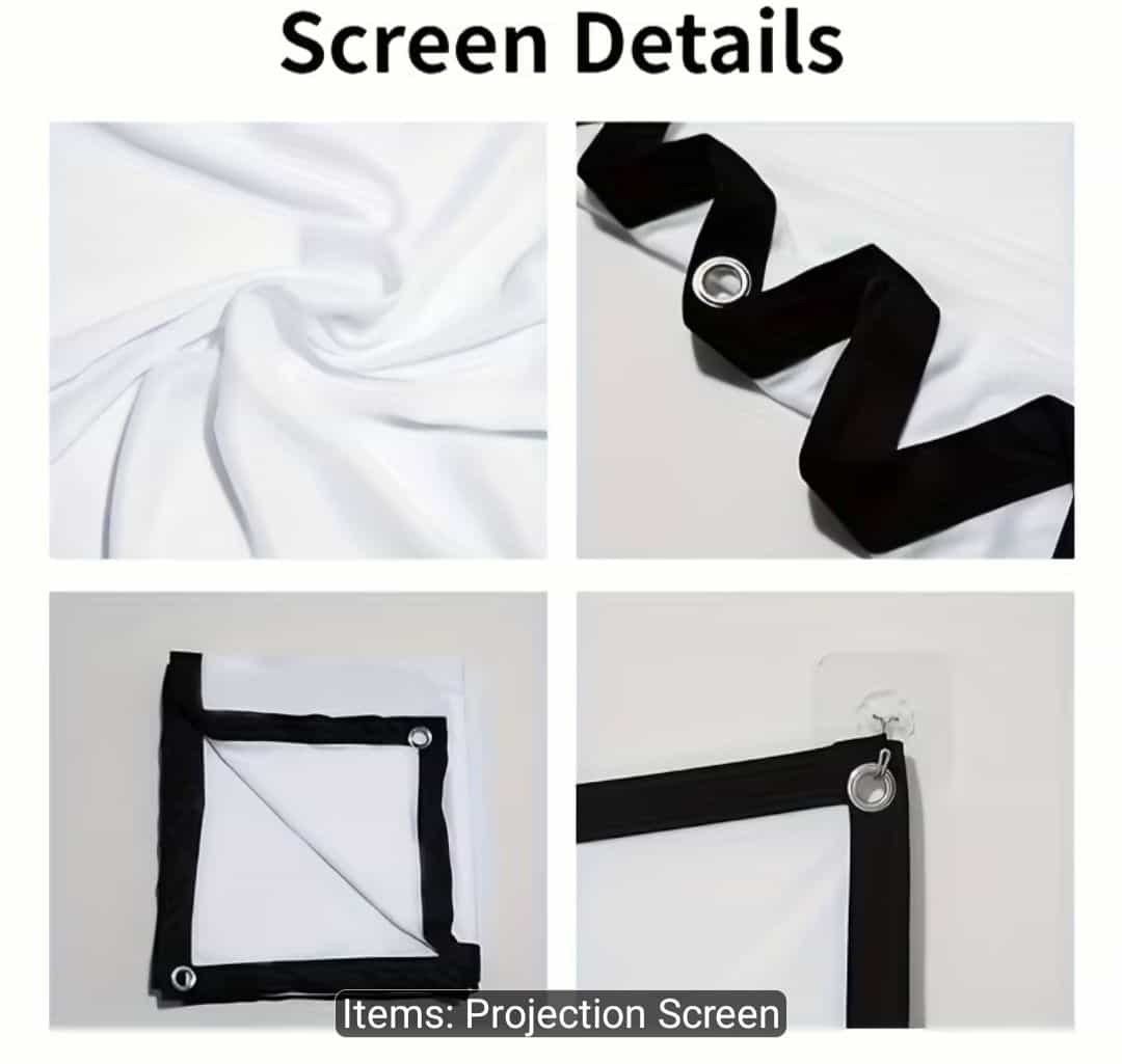 60-inch Portable Projector Screen 16:9 with Hooks