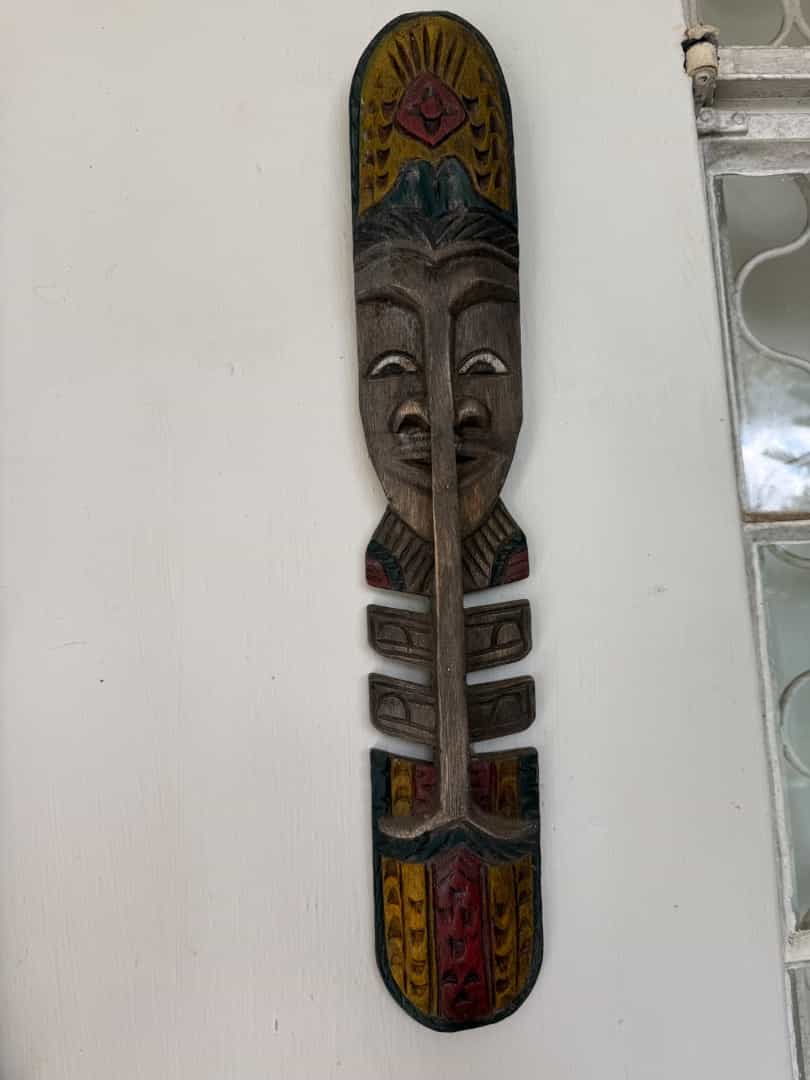 Hand-Carved Wooden Wall Mask
