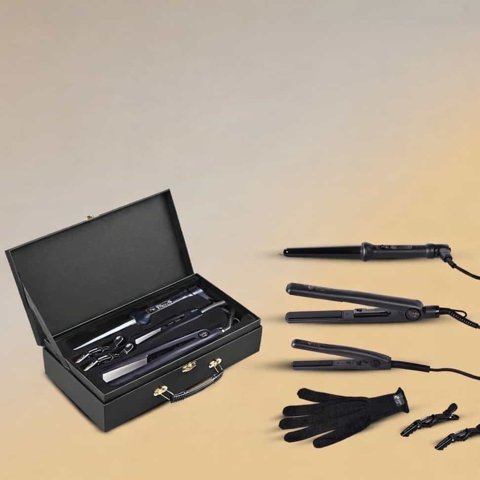 Golden curl straightener set