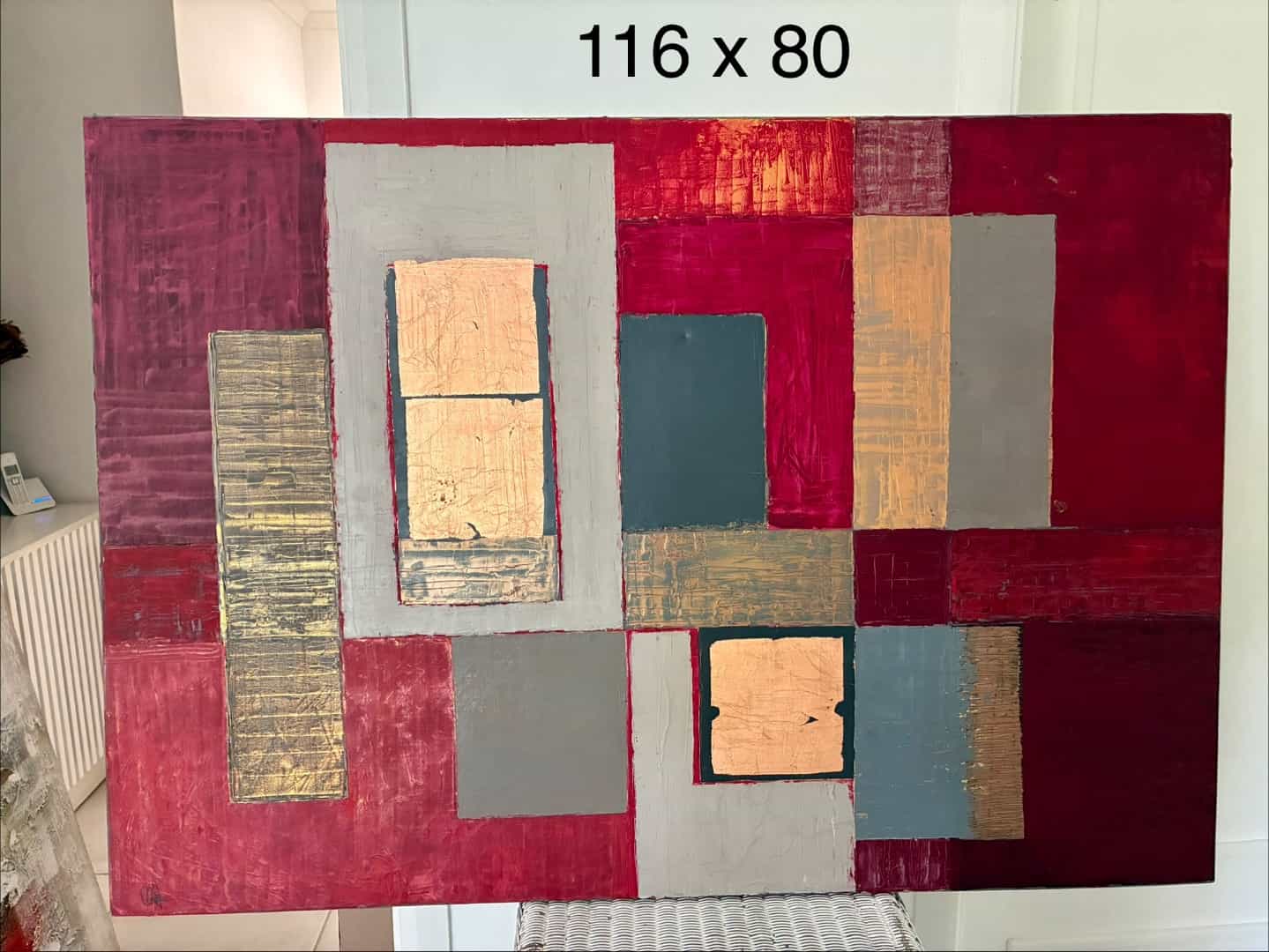 Large Abstract Geometric Painting 116x80cm