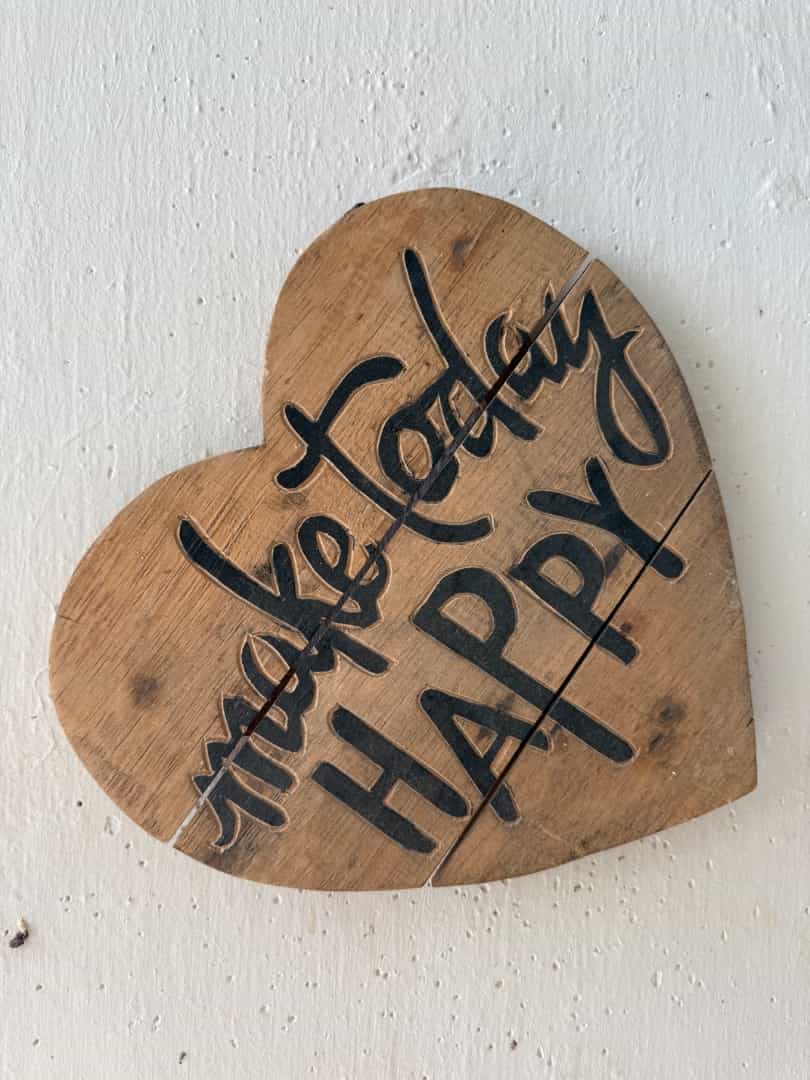 Heart Shaped Wooden Wall Decor Make Today Happy
