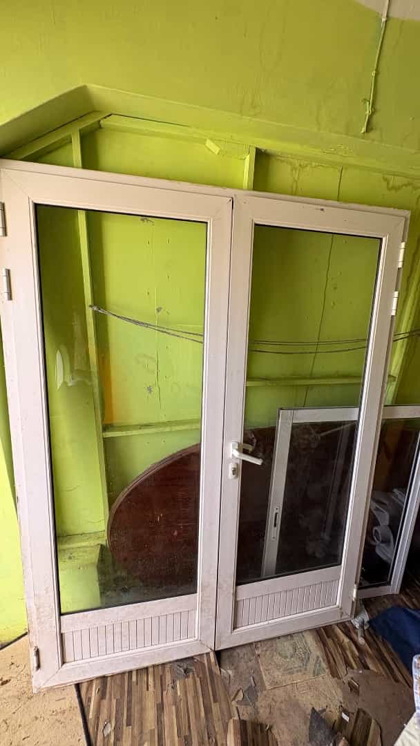 Two Aluminum Doors White