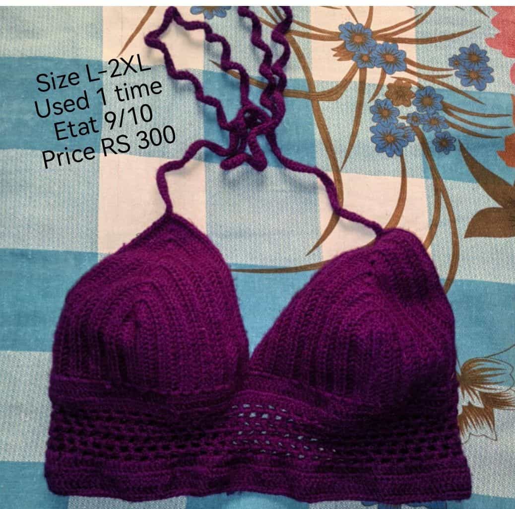 Handmade Purple Crochet Halter Top