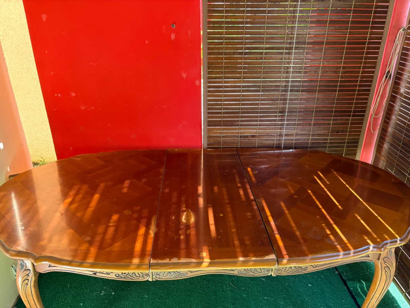 Extendable Wooden Dining Table with Carved Details
