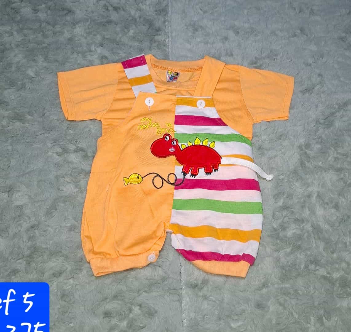Baby Dinosaur Print Romper Orange