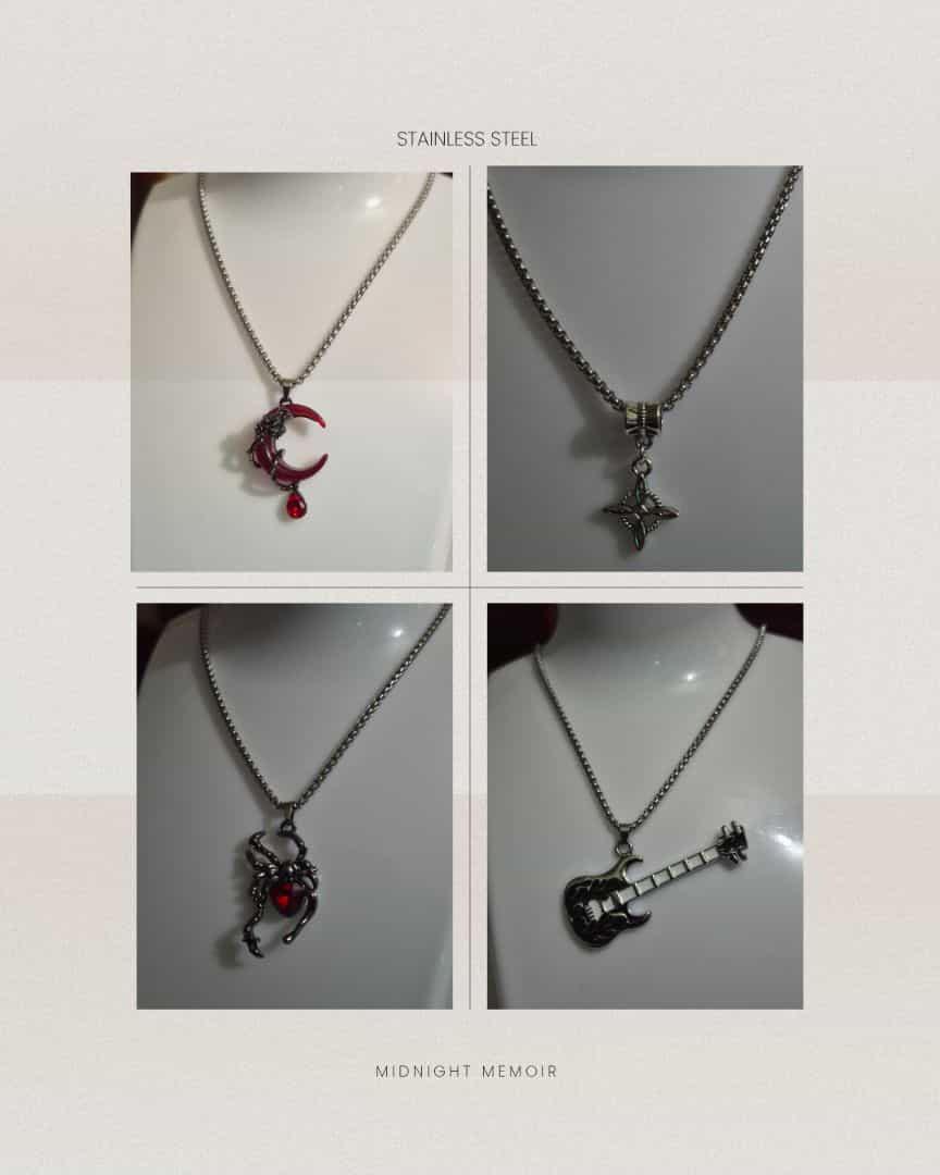 Stainless Steel Gothic Pendant Necklaces - Various Designs