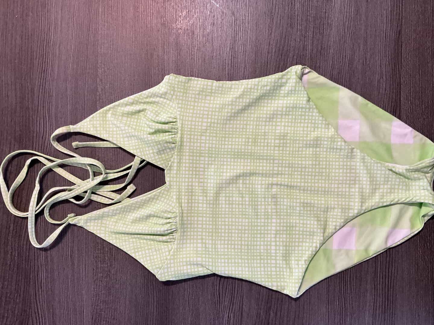 Reversible Green Gingham One-Piece Swimsuit