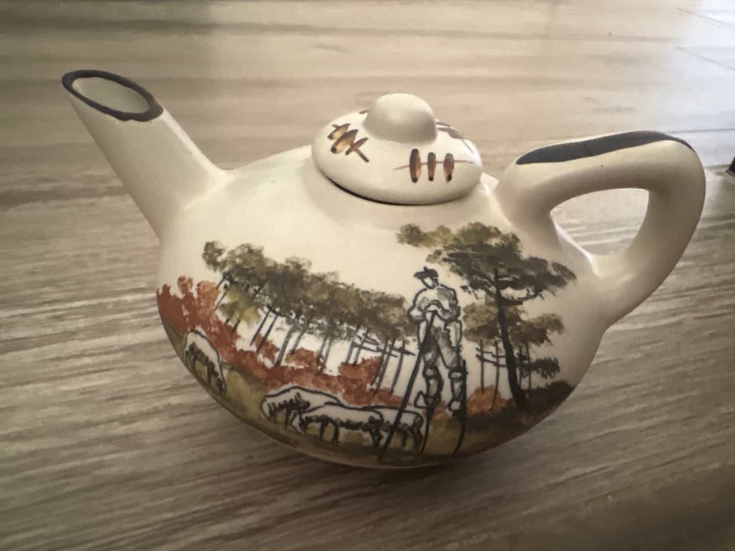 Cazalas Ceramic Teapot with Shepherd Scene