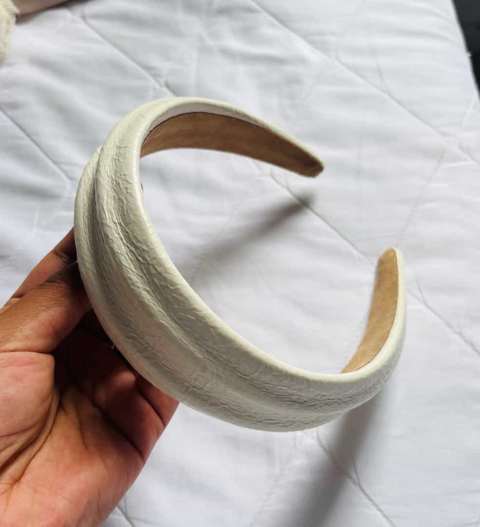Cream Textured Padded Headband