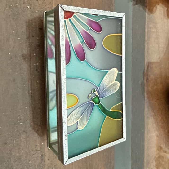 Miroir de pos vitrail libellule ek fler