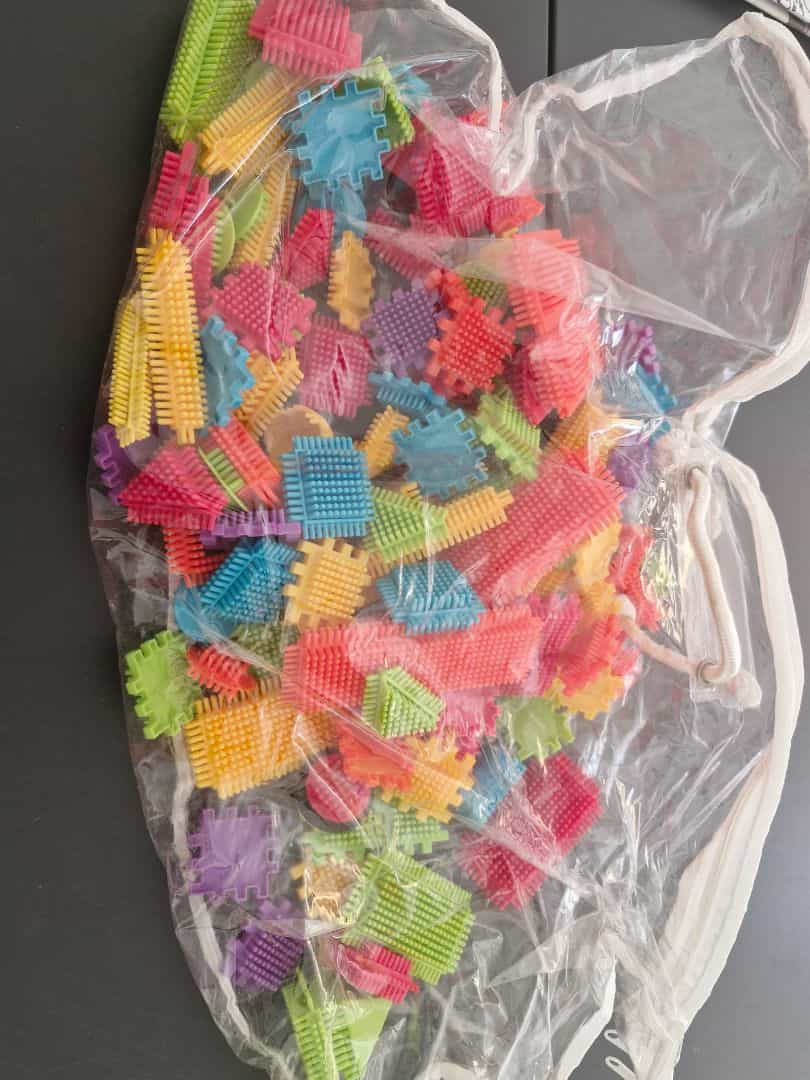 Multicolored Interlocking Building Blocks Set