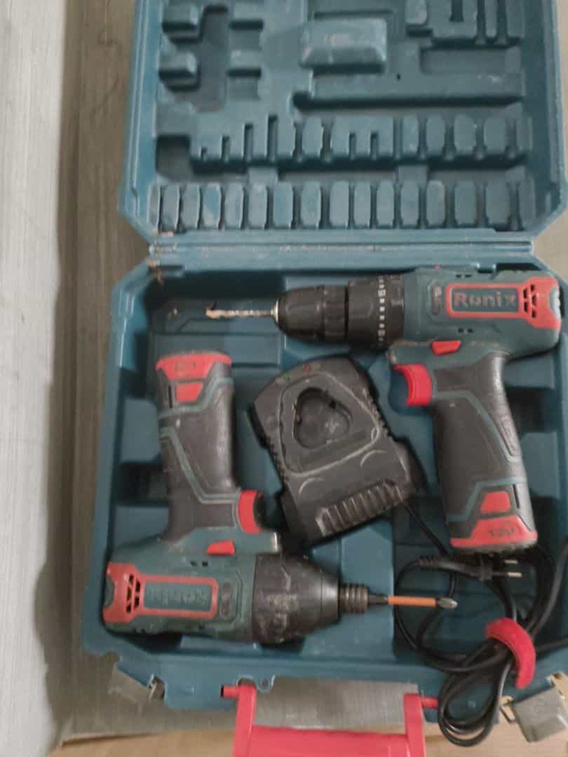 Ronix 12V Cordless Drill and Impact Screwdriver Set