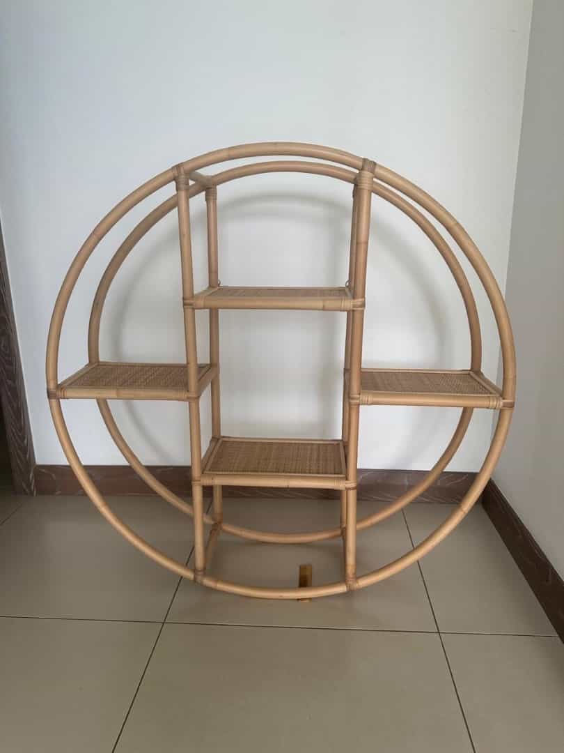 Round Rattan Wall Shelf 99cm