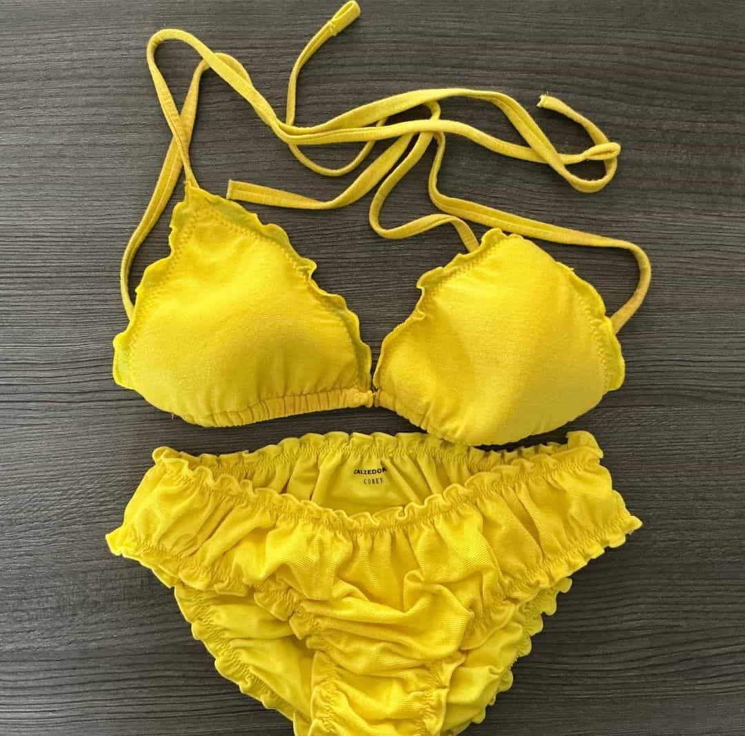 Calzedonia Yellow Frilled Bikini Set