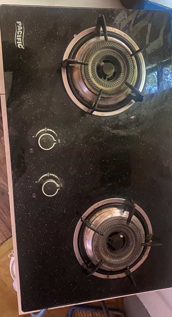 Pacific 2-Burner Gas Stove Black Glass
