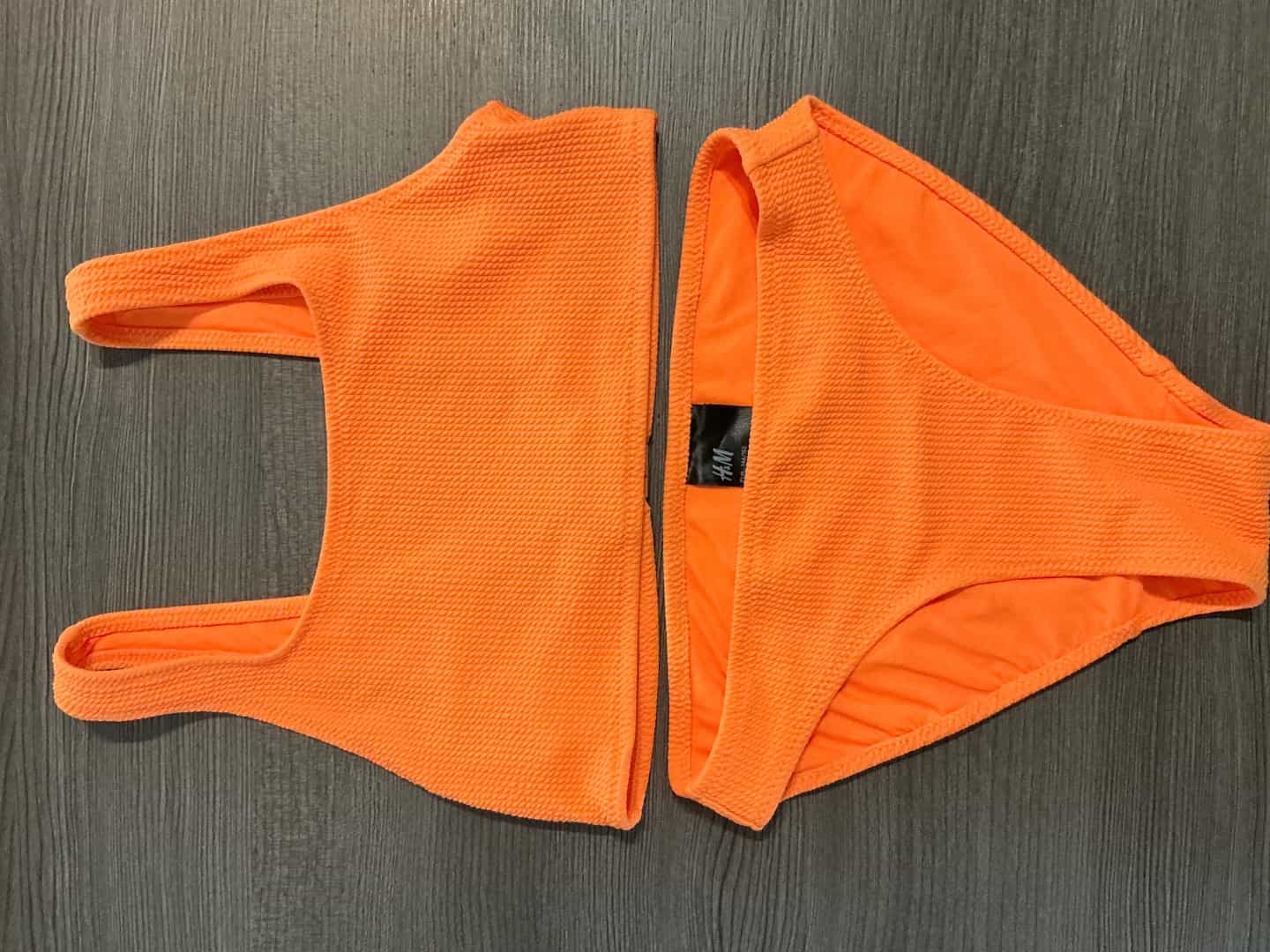 H&M Orange Textured Bikini Set