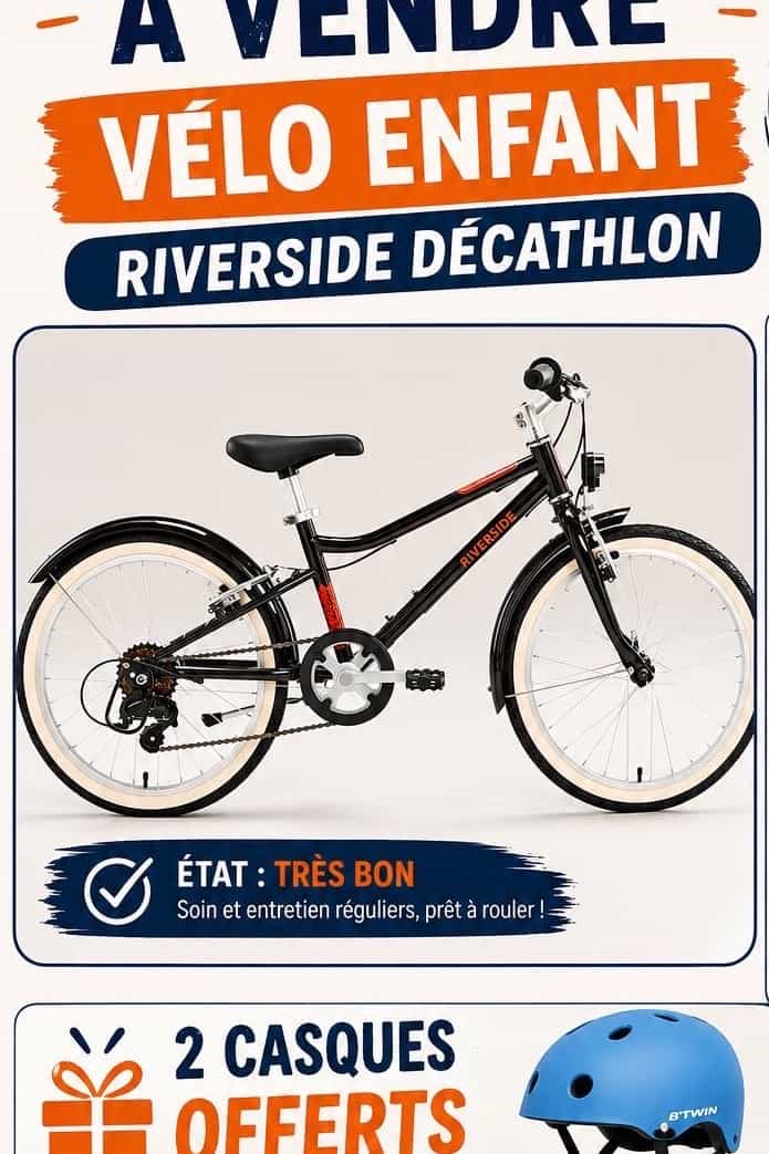 Riverside Decathlon 20-inch Kids Bike with 2 Helmets