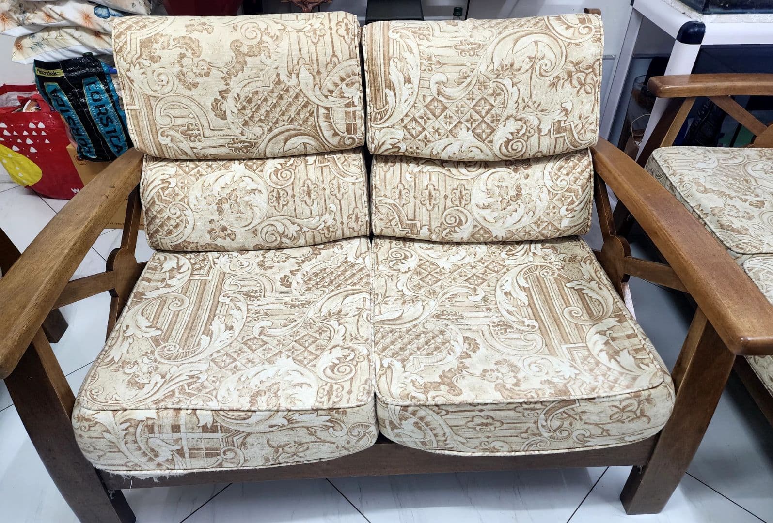 Wooden Living Room Sofa Set with Coffee Table thumbnail 2