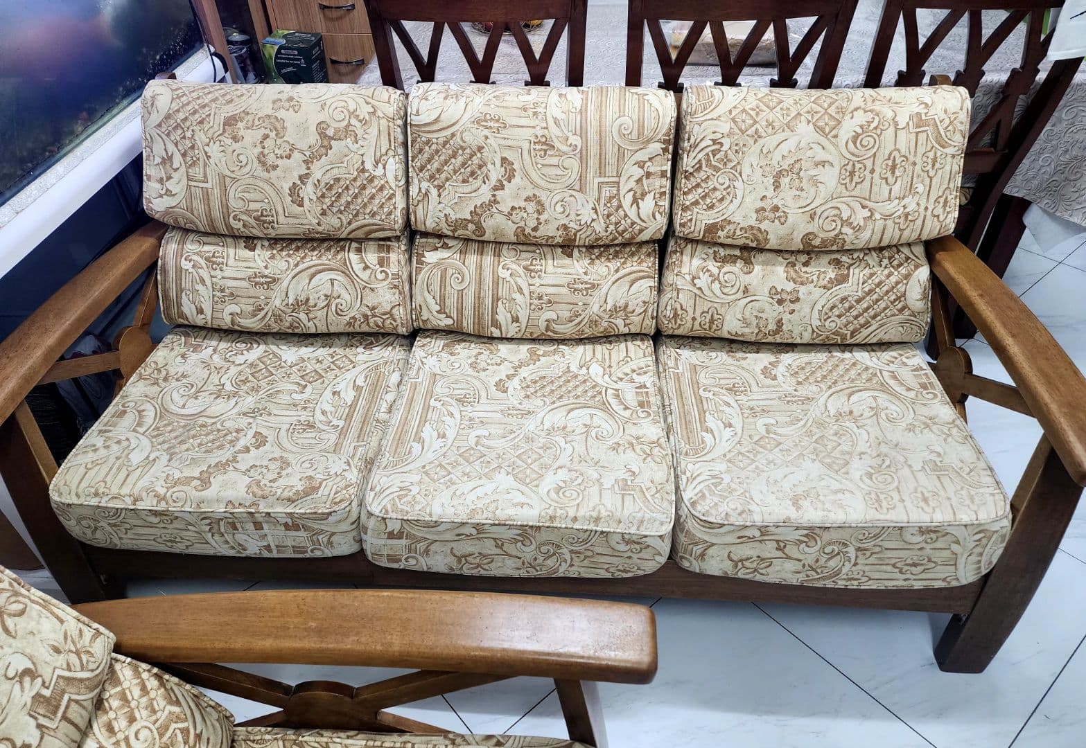 Wooden Living Room Sofa Set with Coffee Table thumbnail 3