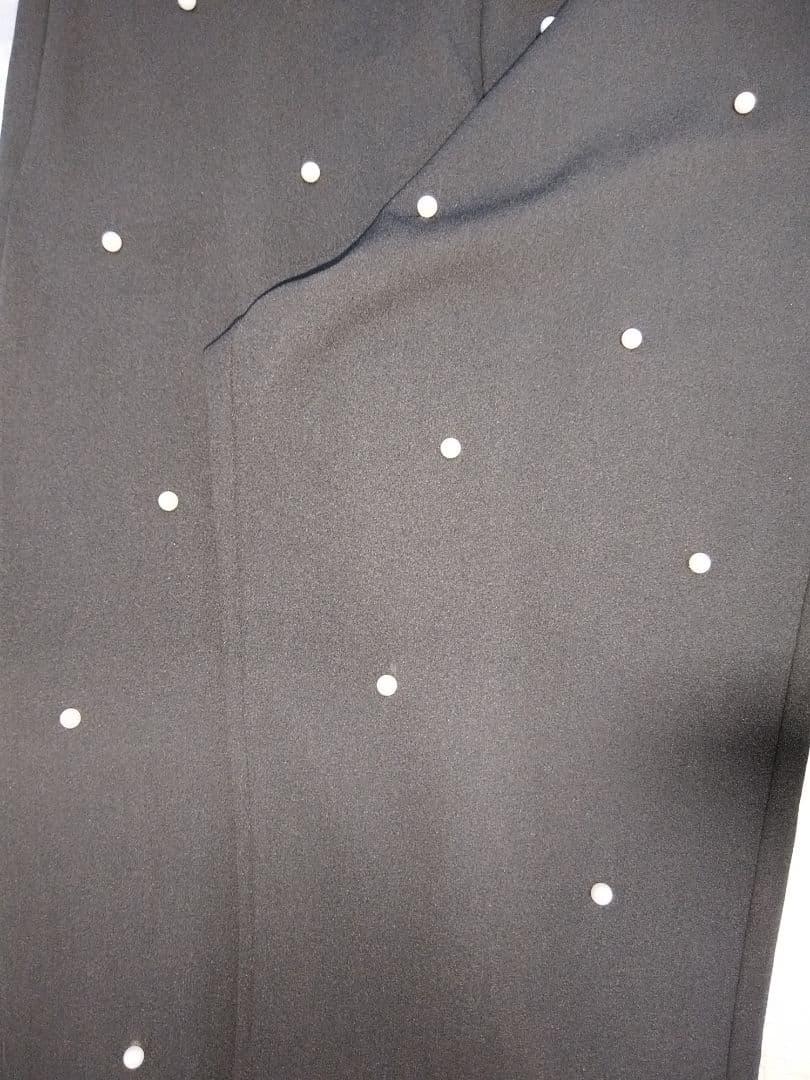 Shein Black Pearl Detail Ruffle Hem Pants Size L thumbnail 3