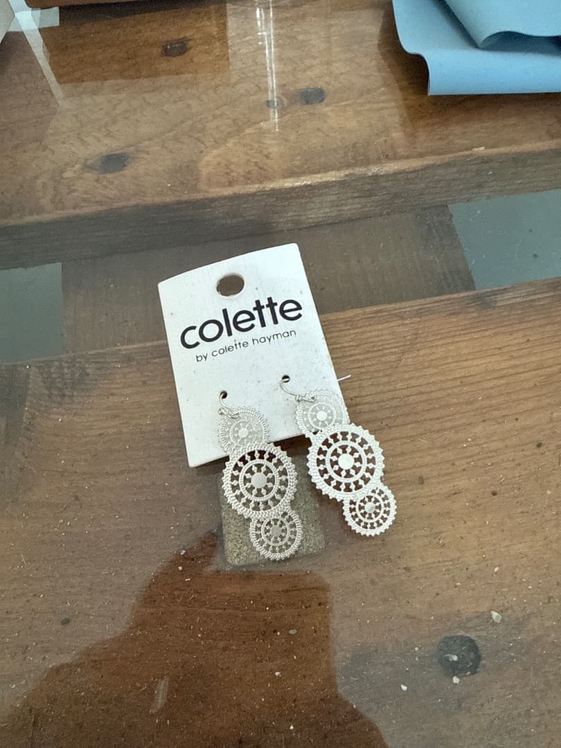 Colette by Colette Hayman Silver Tone Filigree Drop Earrings - Image 1 of 1
