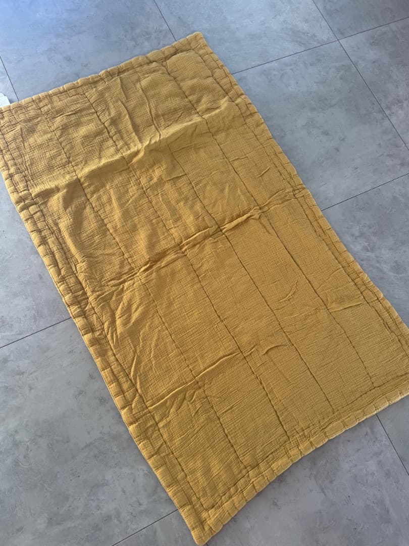 Cyrillus Quilted Cotton Gauze Baby Blanket Caramel 144x86cm - Image 1 of 5