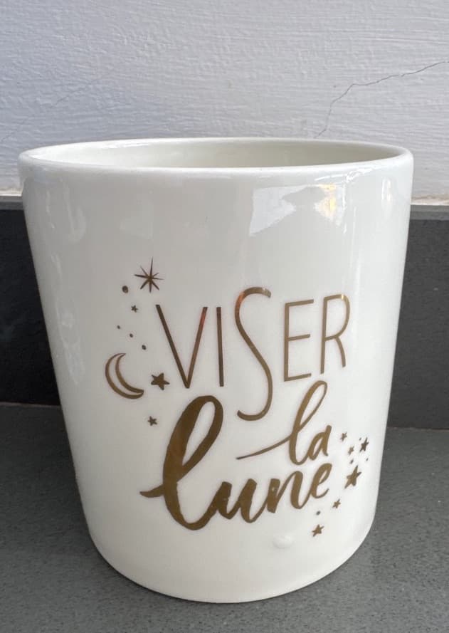 White Ceramic Mug Viser la Lune Gold Stars 13cm - Image 1 of 2