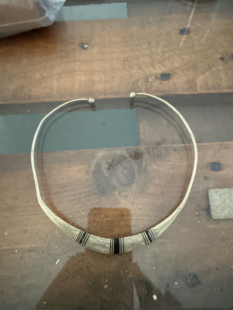 Gold-Tone Metal Choker Necklace with Black Accents - Image 1 of 1
