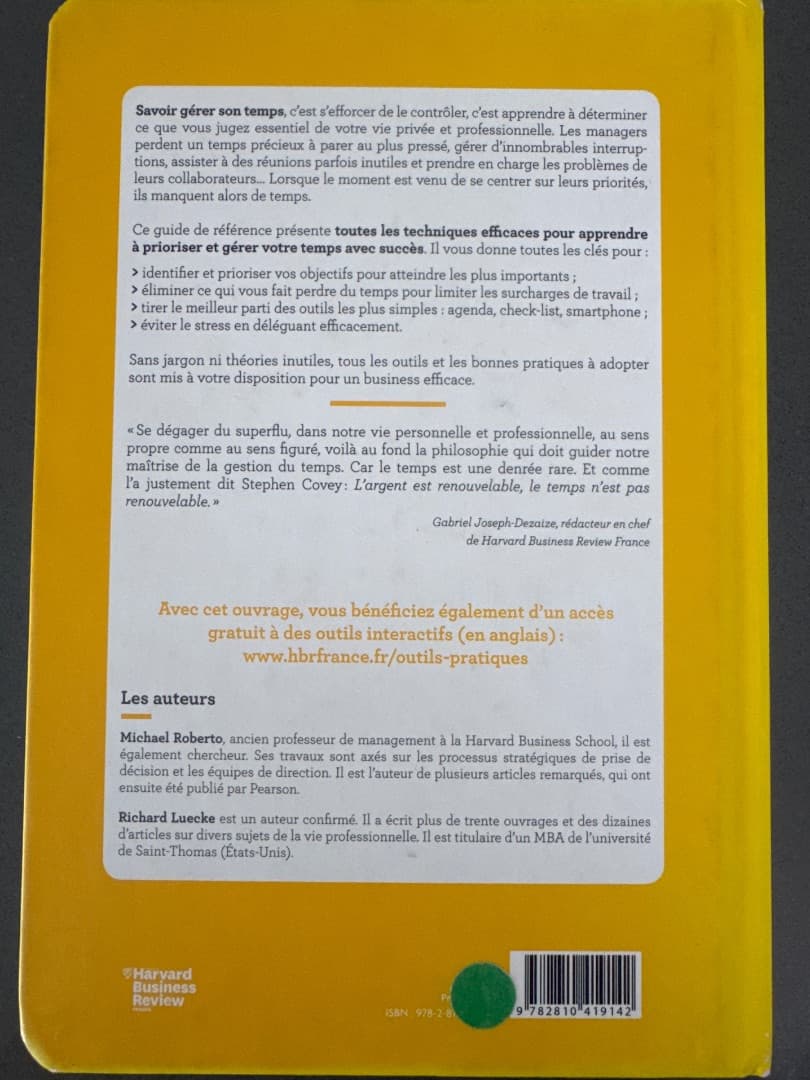 Harvard Business Review L'essentiel pour gerer son temps book thumbnail 2