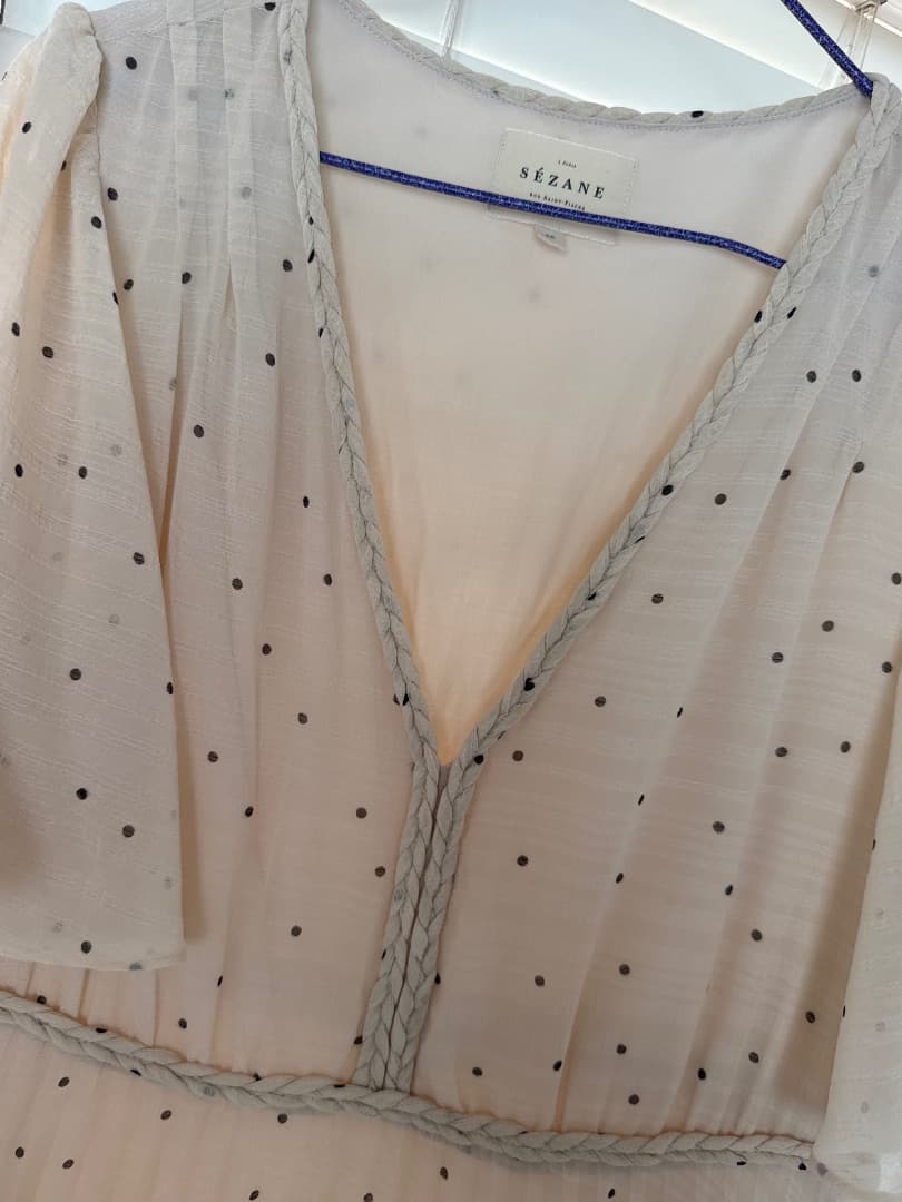 Sezane Powder Pink Polka Dot Dress Size 38 thumbnail 2