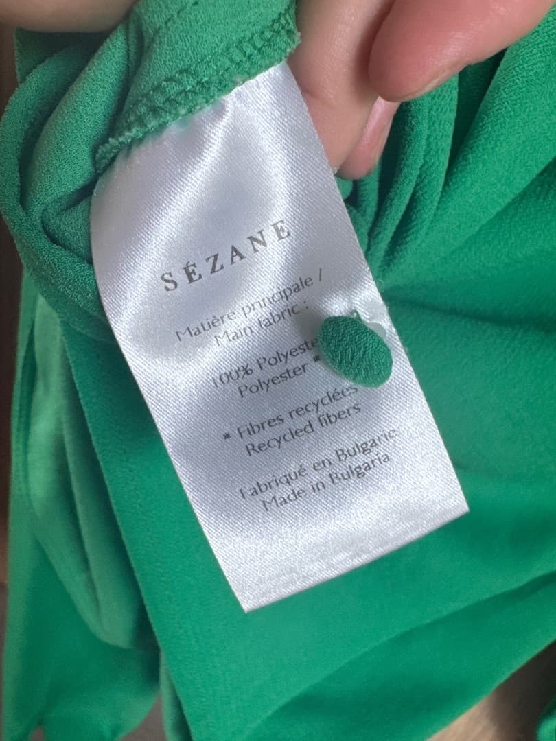 Sézane Abelia Green Blouse Size 38 thumbnail 5