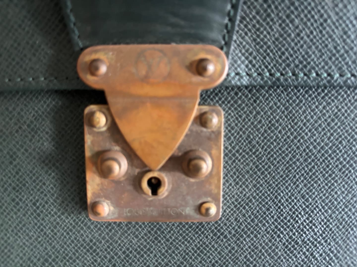 Louis Vuitton Green Leather Briefcase thumbnail 2