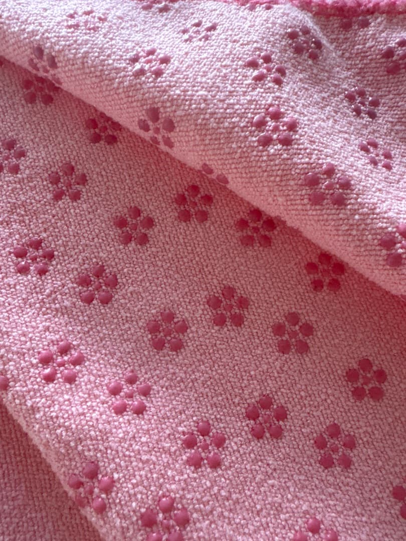 Anti-Slip Yoga Mat Towel Pink with Dots thumbnail 2