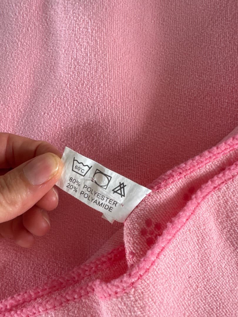 Anti-Slip Yoga Mat Towel Pink with Dots thumbnail 3