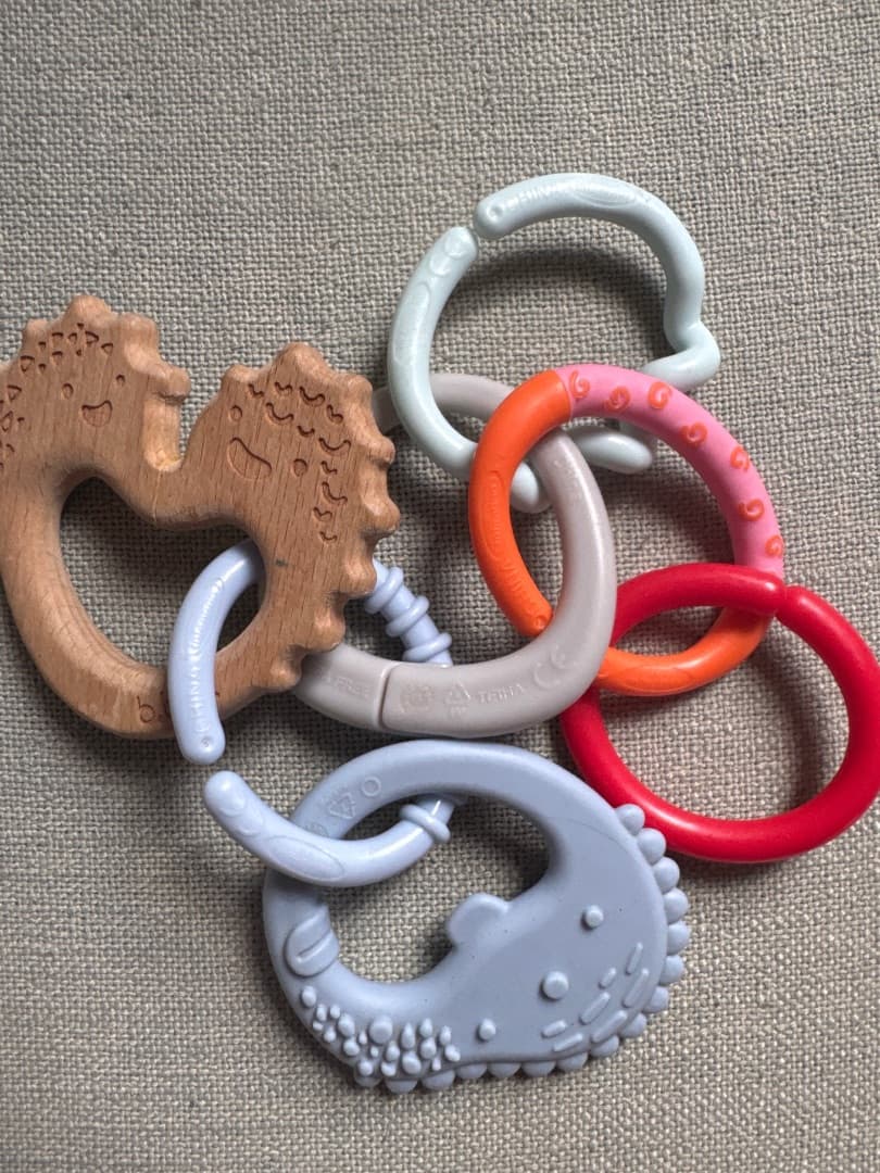 Baby Teething Rings Set - Wood & Silicone