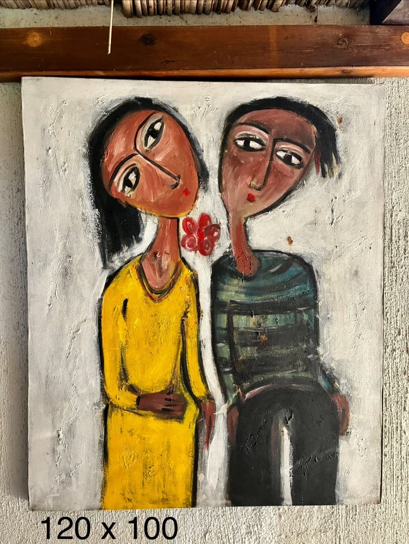 Set of 2 Figurative Paintings 120x100cm thumbnail 2