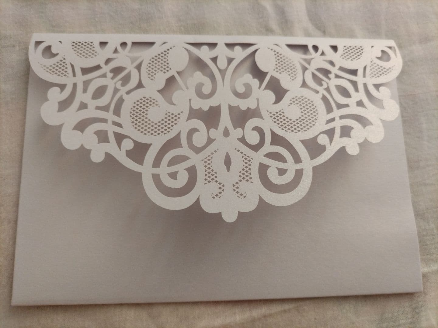 White Laser Cut Wedding Invitation Card - Image 1 of 2