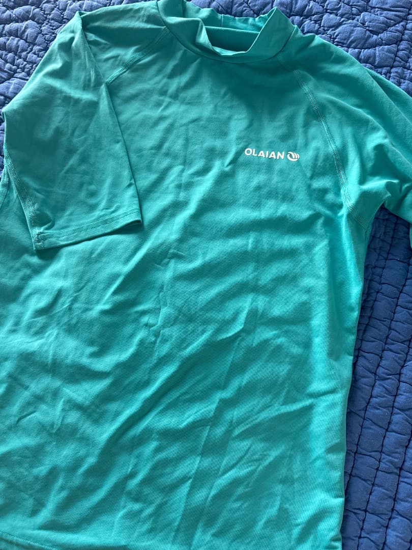 Olaian UV Protection Turtleneck Rashguard Green L - Image 1 of 2