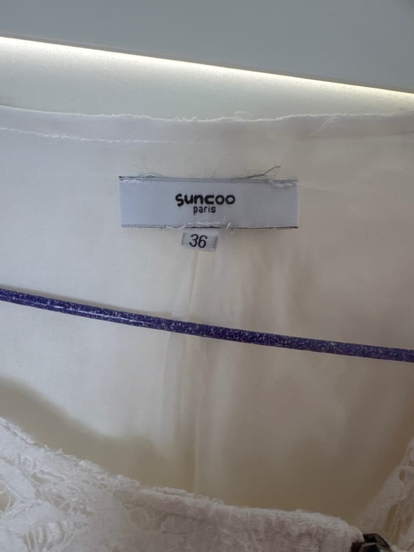 Suncoo Paris White Lace Jacket Size 36 thumbnail 3