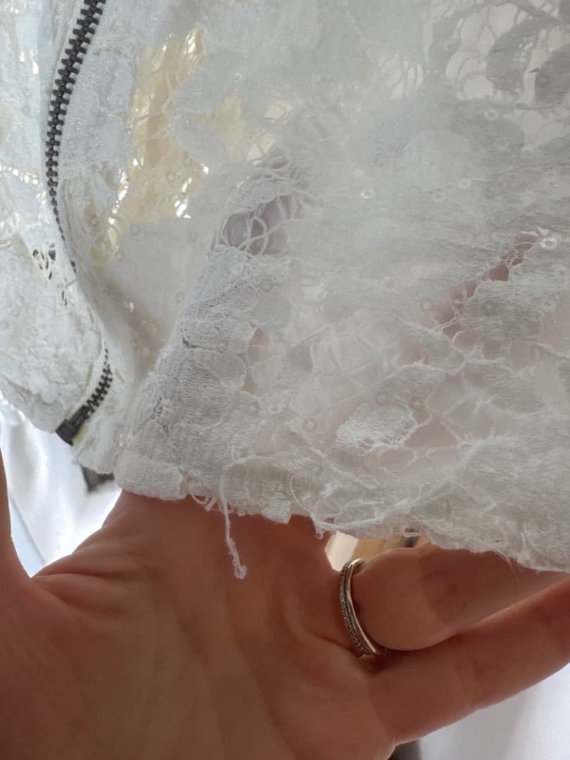 Suncoo Paris White Lace Jacket Size 36 thumbnail 4