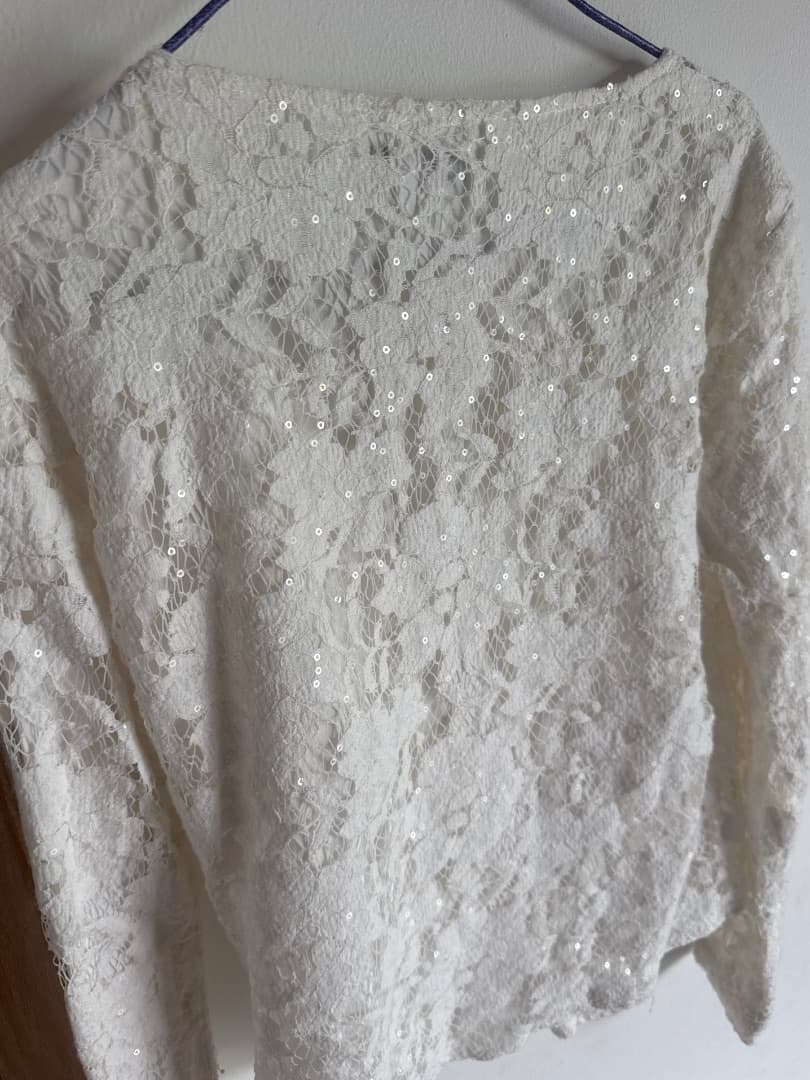 Suncoo Paris White Lace Jacket Size 36 thumbnail 5