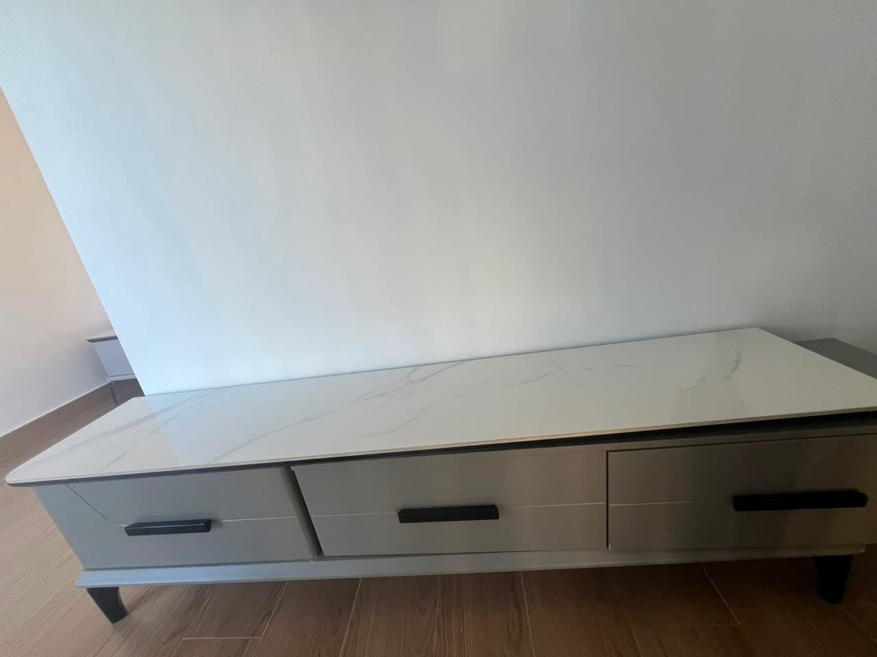 Modern TV Stand and Coffee Table Set Marble Effect thumbnail 3